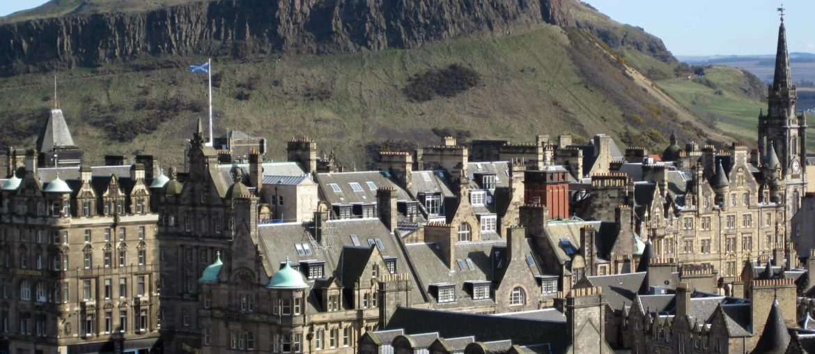 edinburgh city aerial view