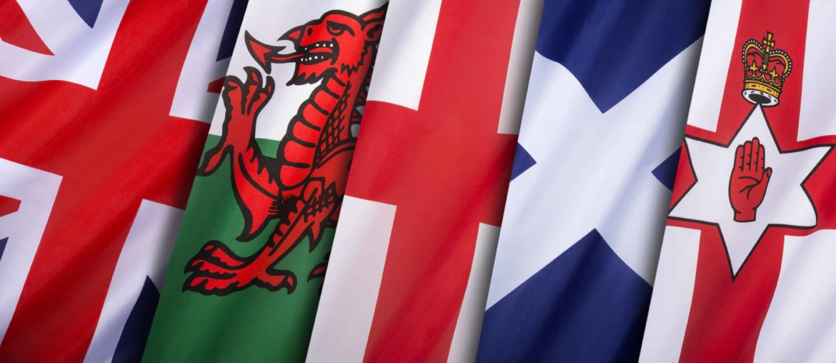 collage of flags of the united kingdom