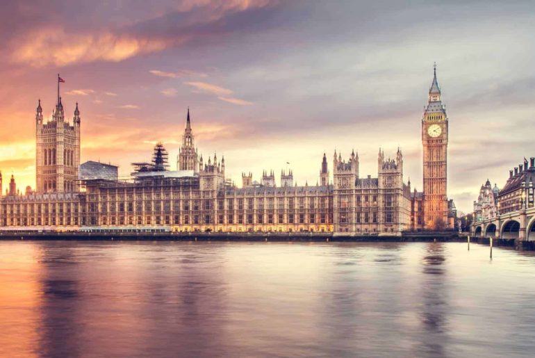 westminster palace and elizabeth tower from the southbank