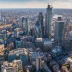 city of london aerial view of skyscrapers