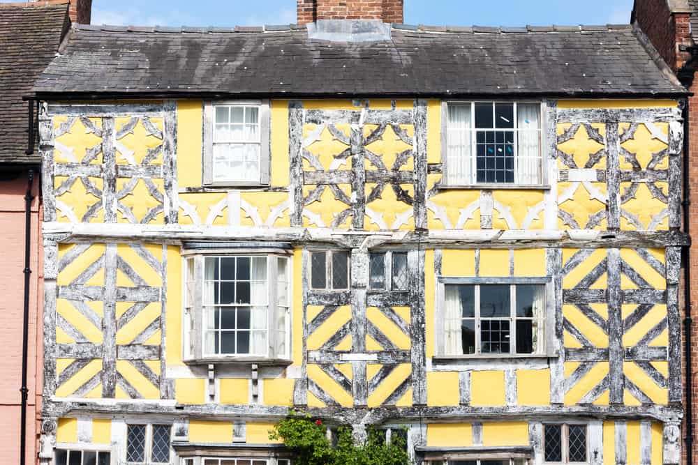 colourful yellow timber cottage in lavenham