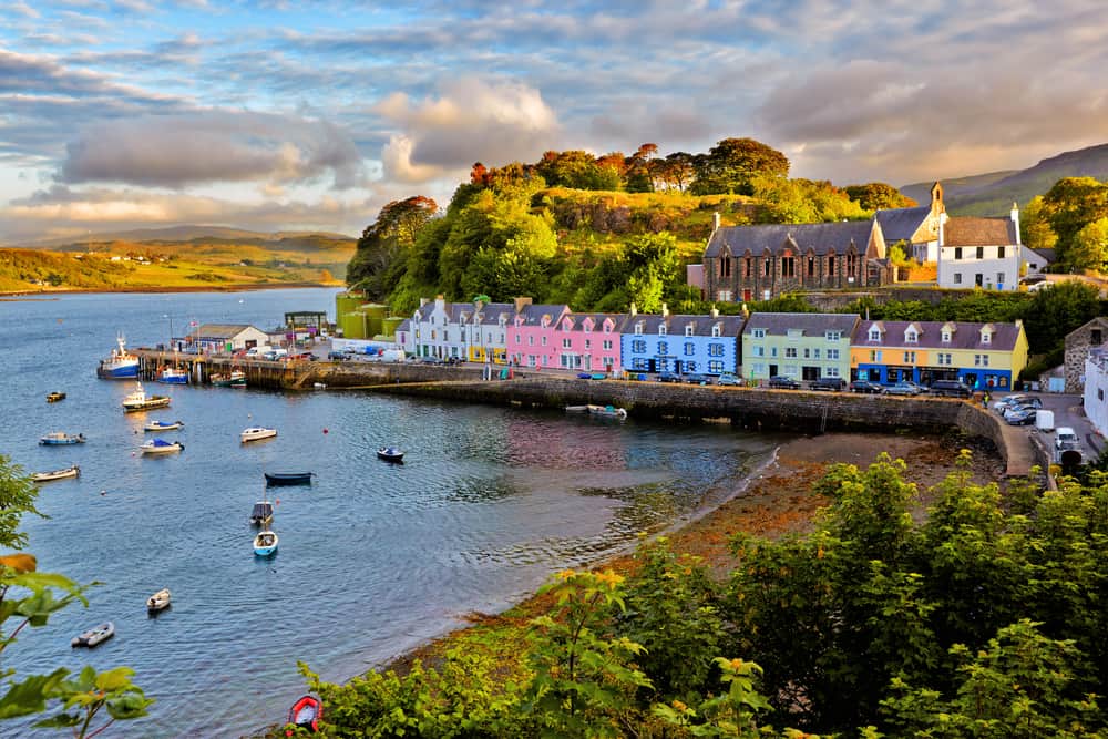 colourful town of portree on isle of skye